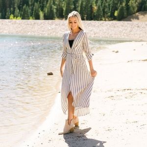 SOLD OUT Kate Windswept Striped Wrap Dress